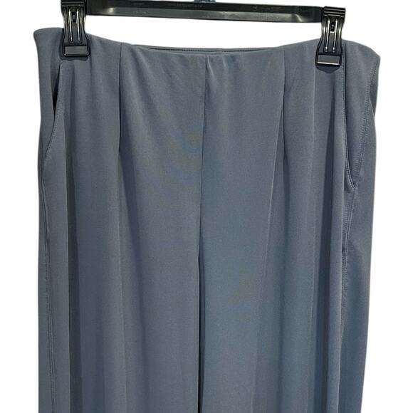 Susan Graver Size Small Gray Premier Knit Elastic Waist Wide Leg Pants Pockets - Picture 3 of 6